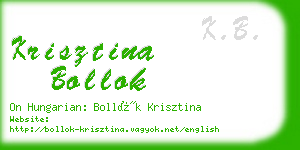 krisztina bollok business card